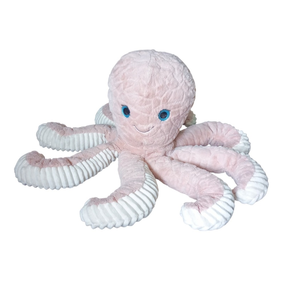 Jumbo Pink Minky OCTOPUS Plush 32" XL Soft Stuffed Plush Blue Eyes Unbranded